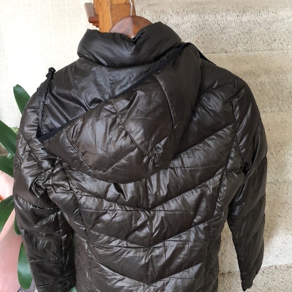 Andrew Marc Chocolate Duck Down Trench Coat Puffer Jacket - Picture 5 of 16